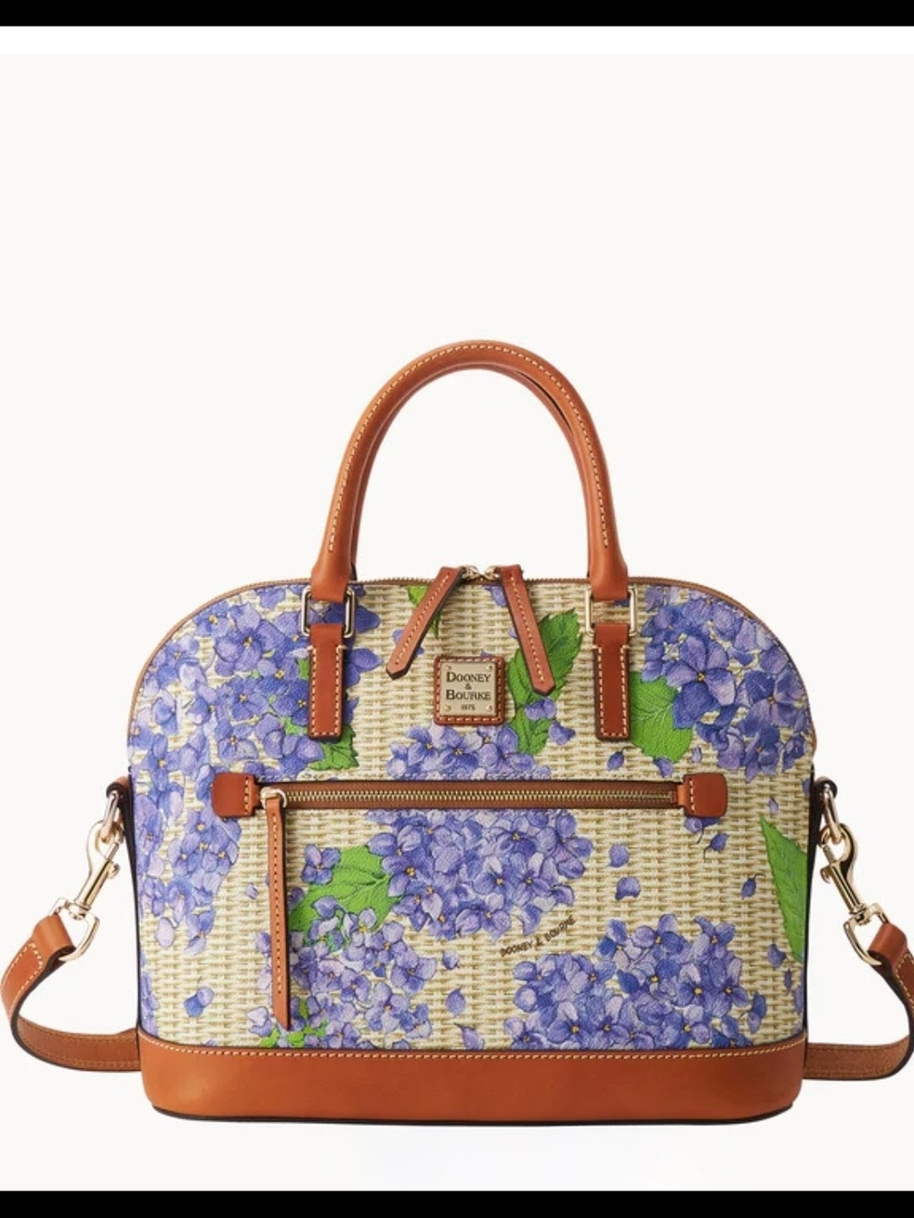 Beautiful! NWT! Dooney & Bourke LAVENDER Hydrangea Domed Zip Satchel